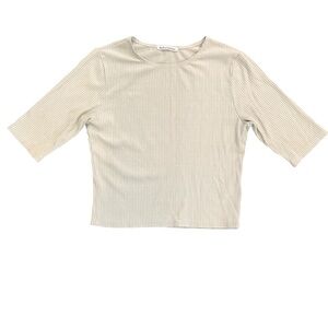 Reformation Cropped Mint Green Ribbed Top